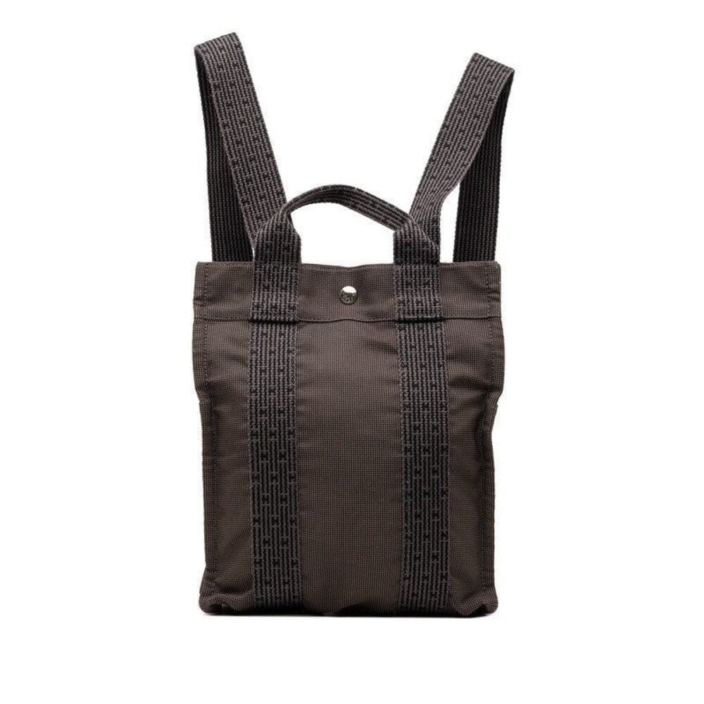 Hermes Herline Ad PM Canvas Backpack Gray